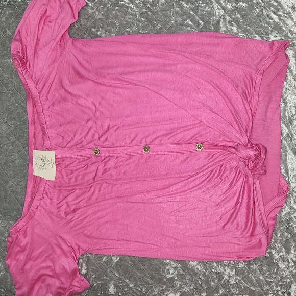 Vici Dolls Fantastic Fawn Short Flutter Sleeve Tie Top - Picture 3 of 5